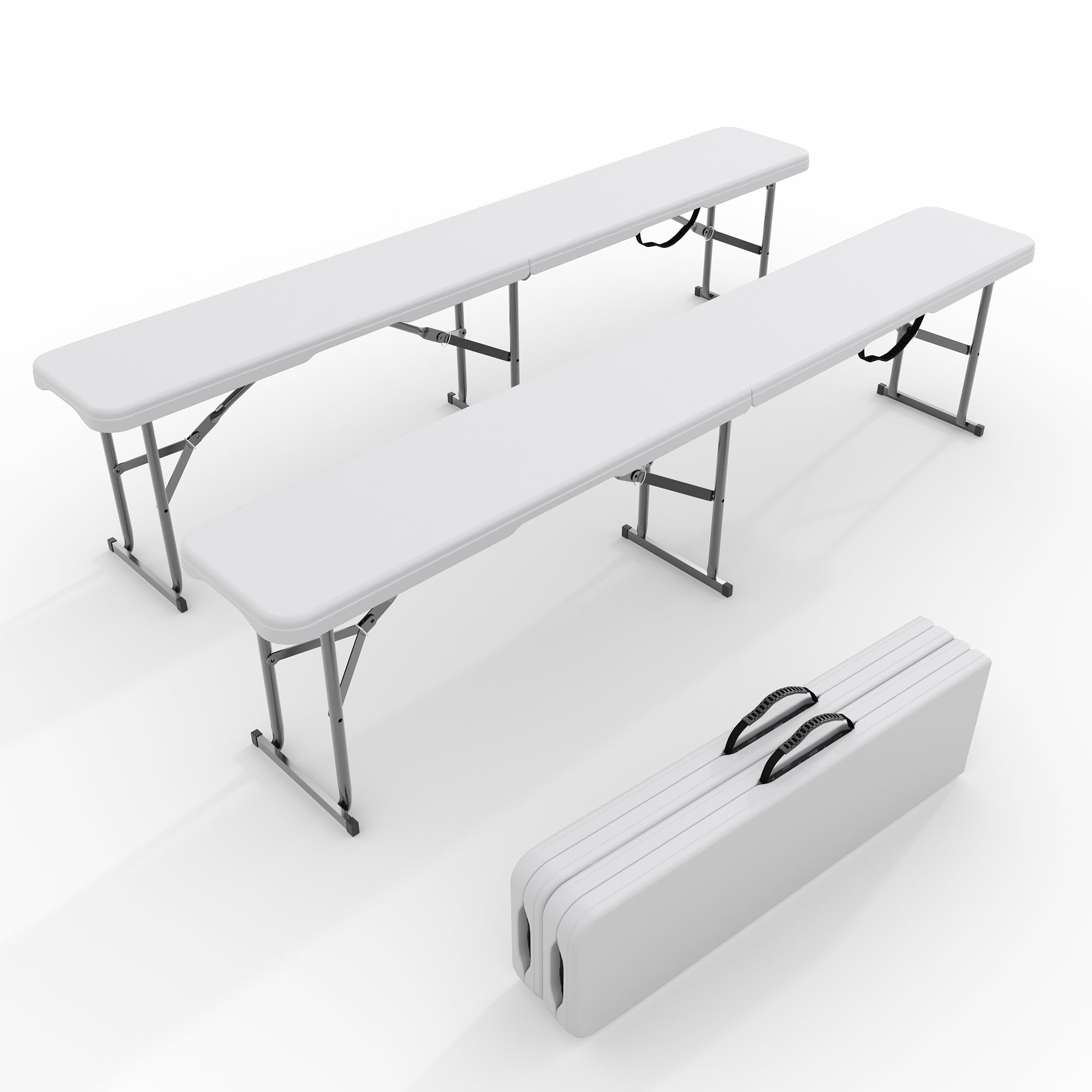 Furniture Joint Hardware - 2-Pack 6ft Folding Outdoor Bench -