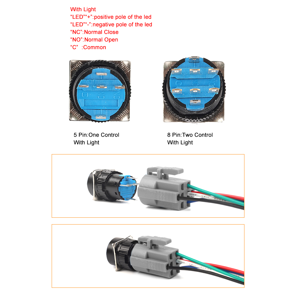 16mm 12/24/220V Momentary LED  - огляд і ціна Cabinet Knob Round