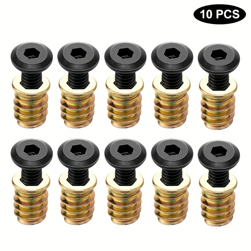 10PCS Threaded Inserts Nut Com - огляд і ціна Furniture Hardware Fasteners