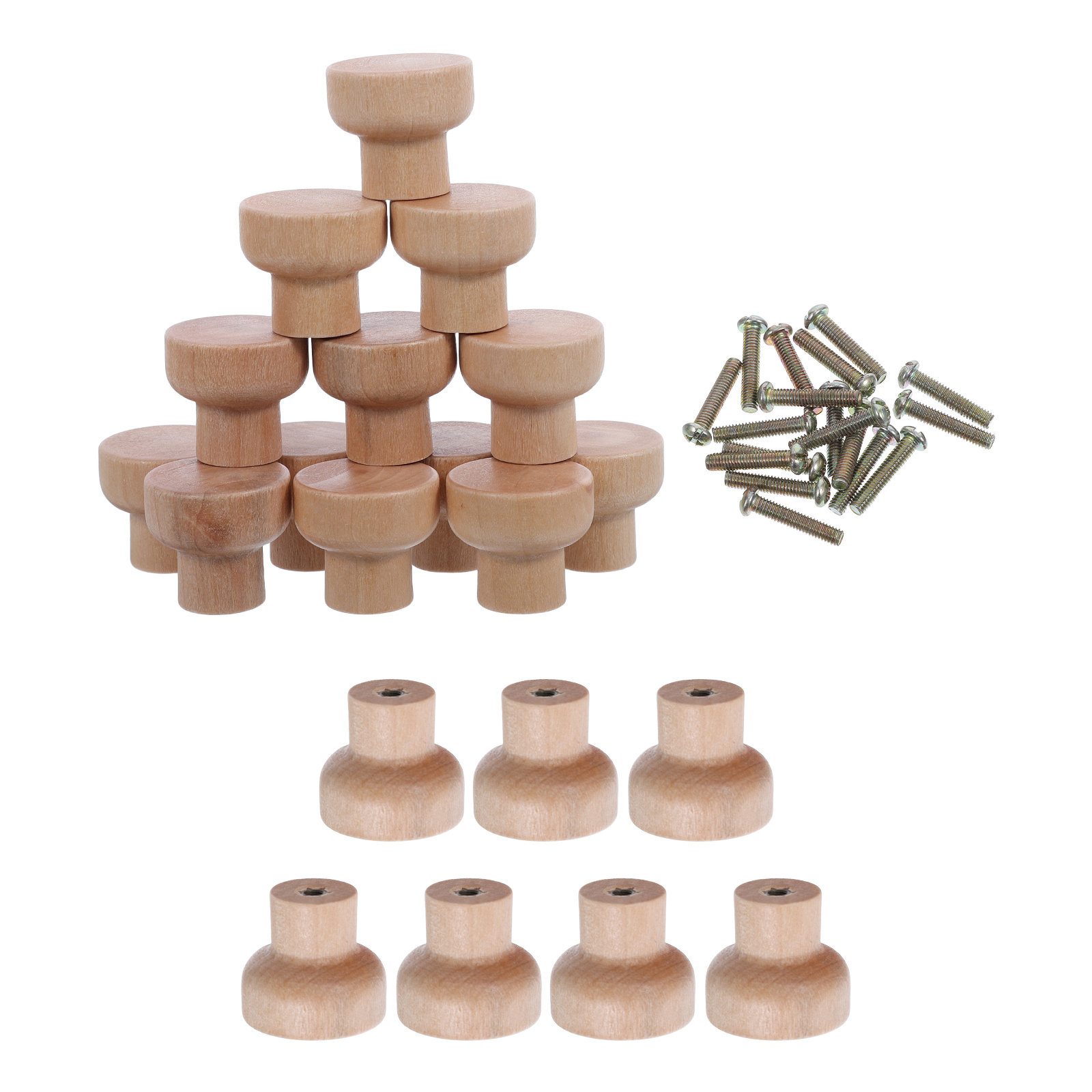 30Pcs Solid Beech Wood Drawer  - огляд і ціна Cabinet Knob Round