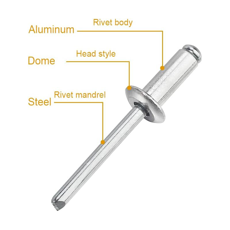 Dome Head Blind Rivets Aluminu - огляд і ціна Furniture Hardware Fasteners