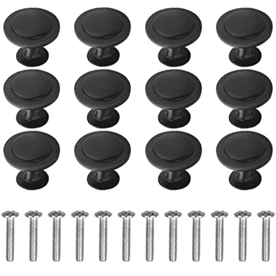 12 Pack Black Round Cabinet Ha - огляд і ціна Cabinet Knob Round