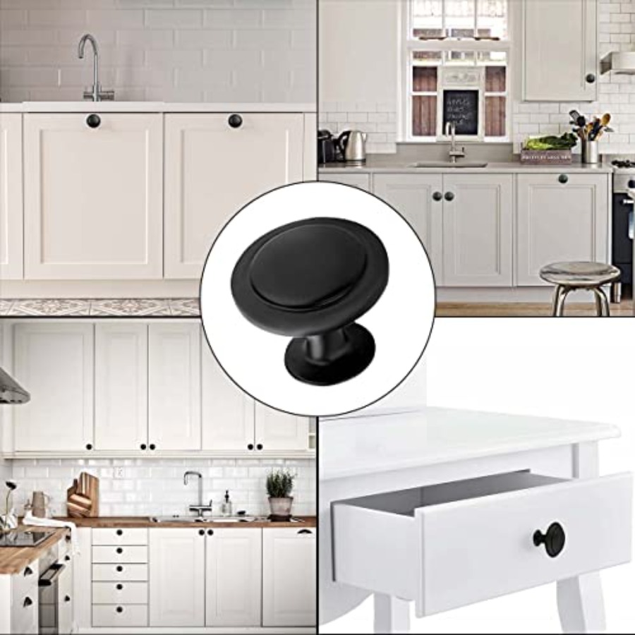 12 Pack Black Round Cabinet Ha - огляд і ціна Cabinet Knob Round