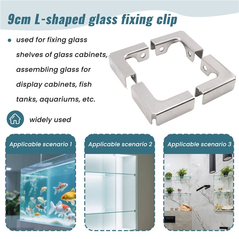 ABUI-4Pcs L Type Glass Fixing  - огляд і ціна Furniture Hardware Types